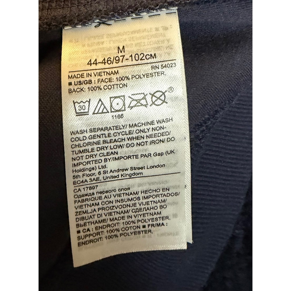 Banana Republic Medium Navy Fuzzy Fleece Zip Up Jacket Women's - Picture 10 of 10